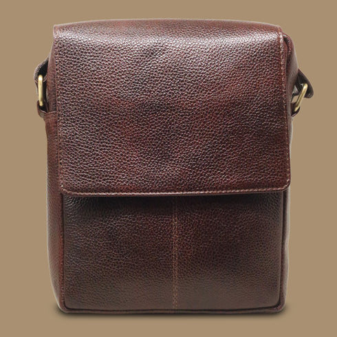Devrien Brown Genuine Leather Sling Bag